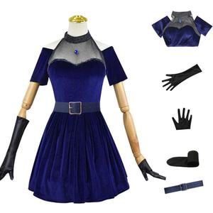 Women Cosplay Costume Lolita Costume Women Blue Dress Halloween Party (Large)