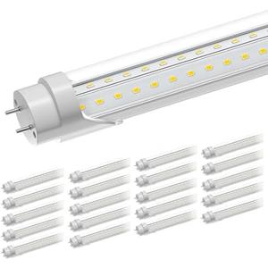 ONLYLUX T8 Led Bulbs 4 Foot 6500K 36W 5400LM, Super Bright LED Daylight 4ft Bulb, Fluorescent Light Replacement, T8 4' Led Light Bulbs Ballast Bypass for Workshop Garage Warehouse 20 Pack