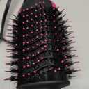 Hair Dryer Brush, 4 in 1 One Step Hair Dryer and Styler Volumizer, Professional Hot Air Brush with Negative Ion Anti-frizz Blowout for Drying, Straightening, Salon, Black Pink