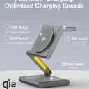 4 in 1 Wireless Charging Station for Samsung, Foldable Aluminum Magnetic Charger with LED Light for Samsung Galaxy S25/Ultra/S24/S23/S22, Galaxy Watch 8/7/6/5, Galaxy Buds/Pro