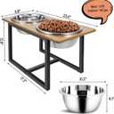 Spacnom Elevated Dog Bowls for Large Dogs, Raised Dog Bowl Stand with Two X-Large Stainless Steel Bowls for Dogs, 3.5L Capacity, Rustic Walnut