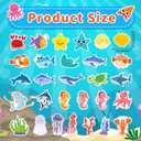 Glow in The Dark Cute Ocean Animals Water Bottle Stickers for Kids, 50 Pcs Colorful Cartoon Sea Animals Vinyl Waterproof Laptop Decals, Skateboard Mugs Phone Case Luggage Scrapbook Decor (Luminescent-228kshr)