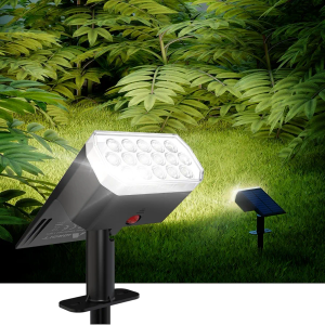 AIDROIT Solar Spot Lights Outdoor Waterproof, 16 LED High Brightness Solar Lights Outdoor, 6 Pack 2-in-1 Landscape Lighting for Yard Garden, 1800mAh Cool White, 3 Modes Solar Lights IP65