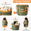 Dog Treat Pouch with Quick-Release Magnetic Closure, 3-Way Wear Treat Bags, 900D Waterproof Fabric, 4 Storage Spaces, Treat Pouch for Pet Training Walking (Green)