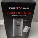 POHL SCHMITT Electric Can Opener, Easy Push Down Lever, Knife Sharpener, Bottle Opener & Built-In Cord Storage, Opens All Standard-Size and Pop-Top Cans, Black
