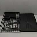 Dish Drying Rack - Stainless Steel Dish Rack for Kitchen Counter, Large-Capacity Dish Drainer with Cutlery Holder, Kitchen Organizer for Dishes, Spoons and Forks, Black