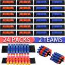Laoppoc Compatible with Nerf Guns Bullets Darts, 24 PCS Wrist Ammo Holder Party Supplies Favors Toy Gun Accessories EVA Soft Bullets Wrist Strap Band Belt Fit for Nerf N-Strike Elite Series Blasters