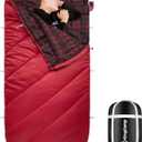 KingCamp Sleeping Bag for Adults, Cold Weather & Warm Extra Wide Big & Tall XL Portable Waterproof Flannel Sleeping Bags, Essentials Gear Accessories for Camping Backpacking Hiking Indoor & Outdoor (86.6" x 39.4", 34F Thermal Pod Wine)