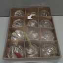 12 PCS Clear and Champagne Christmas Ball Ornaments, 80mm/3.15 Inches Rustic Farmhouse Christmas Decorations, Large Shatterproof Luxury Hand-Painted Xmas Ornaments for Christmas Tree, Wedding