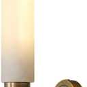 Alabaster Wall Sconce Light LED 3000K Warm Light Indoor Wall Decor Cylindrical Marble lampshade Wall Mount Lamp H65 All-Copper lamp Body for Kitchen Bedroom Living Room Vanity (Gold)
