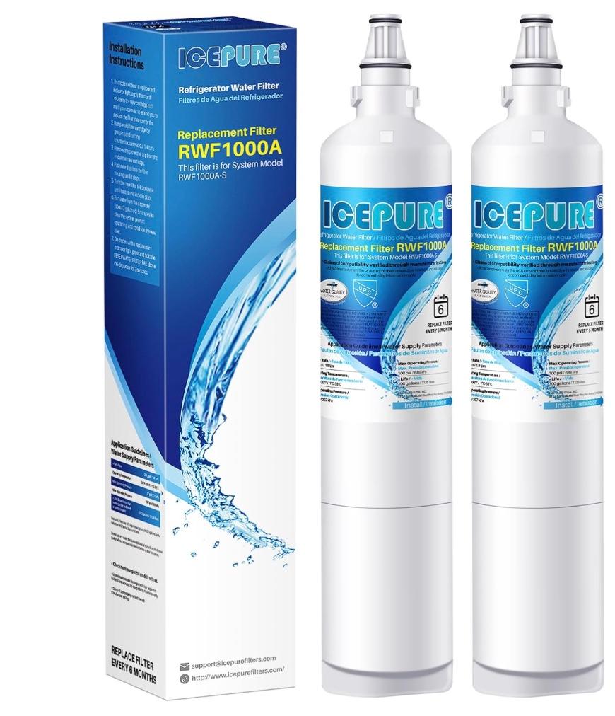 ICEPURE Refrigerator Water Filter Replacement for Bosch Ultra Clarity Pro BORPLFTR50, BORPLFTR55, 12033030, 12028325, 11025825, 11032531, B36CT80SNS, B36CL80ENS, WFC100MF, WFS200MF, RA450022, 2PACK