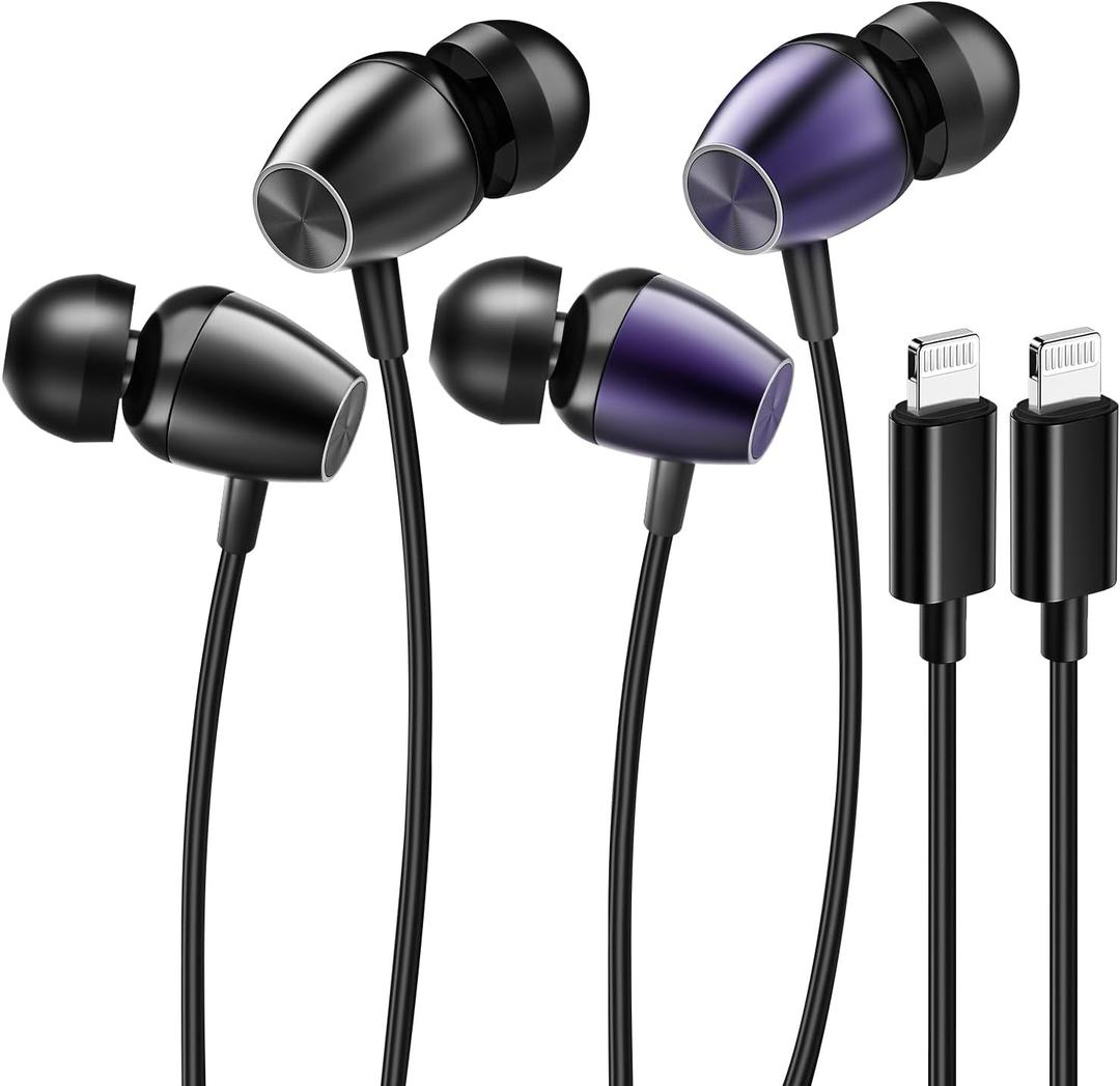 (2Pack) Wired Headphones for iPhone Earbuds Earphones with Lightning Connector (Mic Volume Control HiFi Stereo Noise Cancelling) Ear Buds for iPhone 14 13 12 11 Pro Max/X XS XR / 8 7 Plus