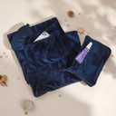 Bedsure Travel Blanket Airplane Compact with Storage Bag, Packable Blanket with Eye Mask, Lightweight 2-in-1 Travel Essentials, Functioned as Pillow for Airplane Comfort and Warmth, Navy