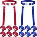 Peryiter 2/12/24/36 Player Flag Football Belt, Adjustable Football Belts and Flags for Kids Youth Adult Sport Team Training (Blue, Red)