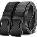 BULLIANT Mens Ratchet Belt Reversible,Web Nylon Casual Belt for Gift Men Golf Hiking Pants Jeans 2 In 1 (34"-40"Waist Adjustable)