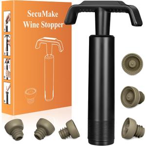 Wine Saver Vacuum Pump with Patented Seal Indicator,6 Vacuum Wine Stopper  Easy Release Tabs,Date Markers, Reusable Wine Stoppers Preserver to Keep Wine Fresh Longer, Ideal Gift for Wine Lovers