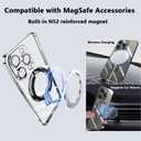 LXK Magnetic Invisible Stand for iPhone 16 Pro Max Case 6.9" Compatible with MagSafe, Military-Grade Protection, with Camera Protector, Clear Scratch-Resistant Back Cover for 16 ProMax,Black Titanium