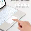 Harvopu for iPad Air 13 Inch & Pro 12.9 Case with Keyboard - Multi-Touch Trackpad, 7 Colors Backlit, Detachable Folio Cover for iPad Pro 12.9 (6th, 5th, 4th, 3rd gen), Air 13 M4/M3/M2 (Starlight-gray)