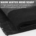 Mens Scarf Winter Warm Plaid Scarf Soft Long Classic Scarves for Men (B-black Dark Grey Big Plaid)