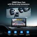 9" Wireless Carplay Screen for Car & Android Auto, OTA Updates, 4K Dash Cam + 1080P Backup Camera, Portable Touchscreen, GPS Navigation, Bluetooth, FM for All Cars