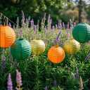Green Orange Paper Lanterns Decorative 15pcs Party Hanging Decorations for Bachelorette Wedding Birthday Baby Shower Graduation Anniversary Green orangeThemed Room Decor (Green,orange,brown,gold,ivory White)