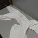 WDIRARA Women's Plus Size Sexy Deep V Neck Tie Front Long Sleeve Crop Tops Blouse White Large Plus