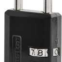 Master Lock Black Combination Padlock, Indoor Gym Locker Lock with Customizable 3-Digit Code for Luggage, Backpacks, Cabinets, 647D