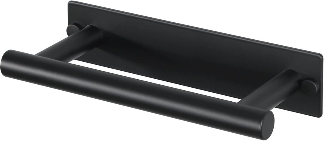 Alise Adhesive Towel Bar Black,Towel Racks for Bathroom Wall Mounted,Bathroom Towel Rack SUS304 Stainless Steel,Towel Holder for Kitchen/Bathroom Hardware Decoration,Sticky or Screw-Mounted,8 Inch