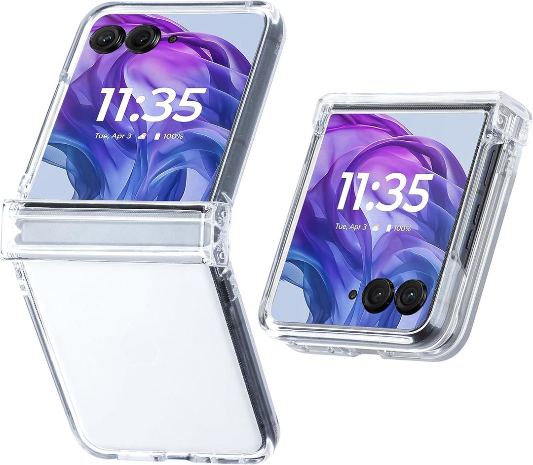 DAKORIE for Motorola Razr 2024 Case/2025 Case Clear with Hinge Protection Shockproof Flip Phone Cover for Moto Razr 2024 2025