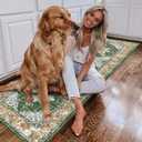 Ileading Vintage Runner Rug for Hallway, Machine Washable Area Rug Runners with Rubber Backing, Non Slip Kitchen Floor Mat for Bedroom Livingroom (Green 2x6ft)