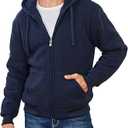 Hoodies for Men Full Zip Up Fleece Warm Thick Jackets Heavyweight Sherpa Lined Coat