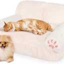 CHENOVE Pet Couch Bed for Cat & Dog, Fluffy Cat Beds for Indoor Scratching Lounge with Removable Washable Cover, Non-Slip Bottom & Soft Surface, Design for Small Dogs & Cats Up to 25 lbs