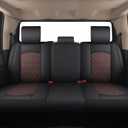JOJOBAY Car Seat Covers for Dodge Ram Full Set,Fit Ram 2009-2026 1500/2500/3500 Pick-up Truck,Crew,Regular,Quad,Mega Cab,Waterproof Leather Seat Covers Protectors5PCS Full Set,Black-Brown