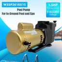 W3SP2610X15 1.5 HP Pool Pump 115/230V Single Speed Pool Pump Replacement for Hayward SP2610X15 Super Pump for In-Ground Pool and Spa