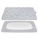 Pack and Play Sheets Fitted, Breathable Thick Playard Lovely Print Cover 39"27"5" Compatible with Graco Pack n Play, Gray Star