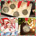 12 Pcs/24 Pcs Christmas Santa Medals 2 Inch Gold Christmas Snowman Trophy Awards with Red Neck Ribbons for Xmas Trophy Gift Holiday Party Ornaments Decor Prizes