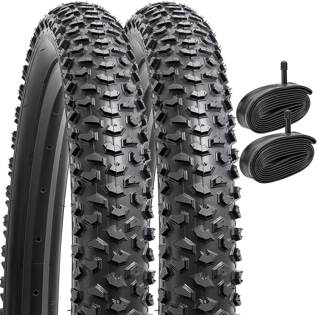 YUNSCM Pack of 2 16" Bike Tires 16 x 2.125/57-305 and 16" Heavy Duty Bike Tubes Schrader Valve Compatible with Kid Bike 16x2.0 16x2.125 16x2.15 Bicycle Tires and Tubes