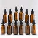 YIZHAO Amber Glass Dropper Bottle 2oz, Tincture Bottles with Glass Dropper, for Essential Oils, Aromatherapy, Cosmetic, Laboratory, Pharmacy, Liquids, Travel 12 Pcs