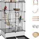 Encrypted Bird Cage Large Bird Cages 57-Inch, Top Storage Space, Bottom Splash Guard with Essential Bird Supplies Durable & Spacious Aviary Budgies & Cockatiels