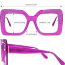 VOOGLAM Oversize Square Non Prescription Glasses for Women Blue Light & UV400 Blocking Black Acetate Computer/Phones/TV