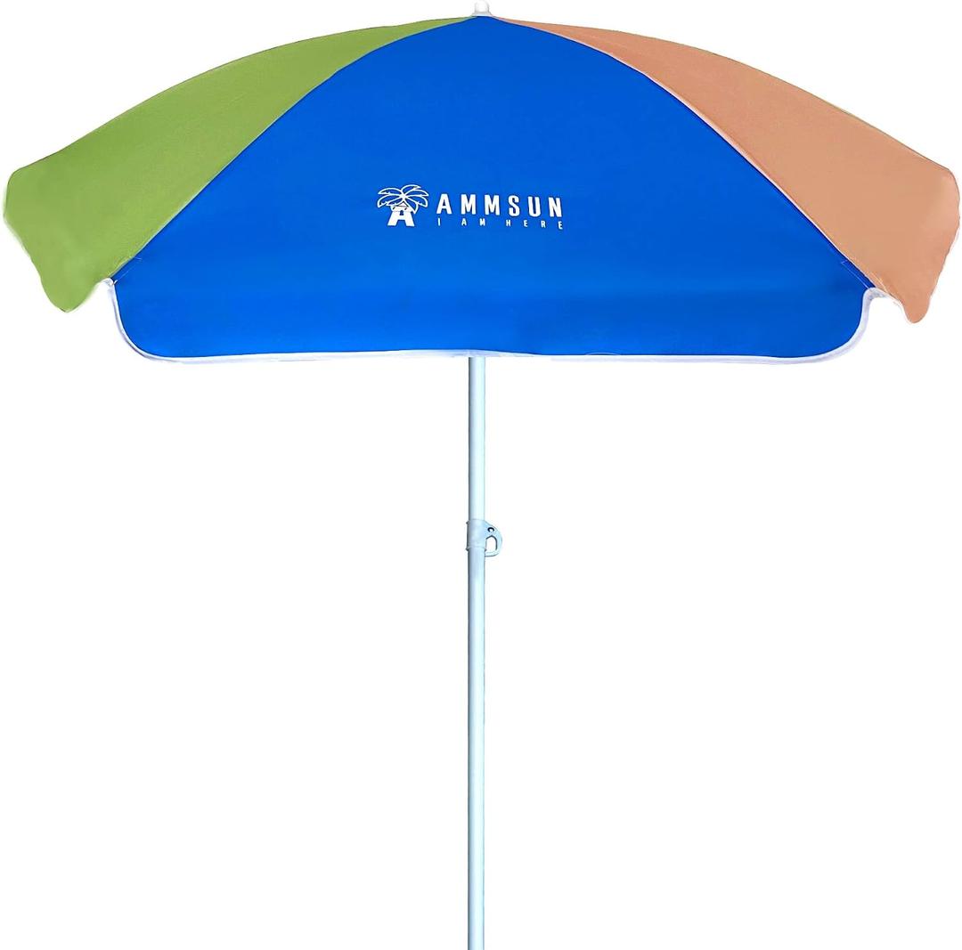 AMMSUN 5ft Seaside Beach Umbrella for Sand and Water Table - Kids Durable Umbrellas for children Beach Camping Garden Outdoor Play Shade