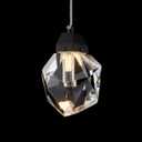 1-Light Black Crystal Pendant Light, Modern Mini Hanging Ceiling Light with Diamond K9 Prism, Dimmable LED Pendant Lamp for Kitchen Island, Dining Room, Bedroom, Hallway, Bar