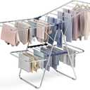 Large Stainless Steel Clothes Drying Rack, Generous Drying Area
Foldable 2-Level Drying Rack Clothing, Free-Standing Laundry Airer, with Height-Adjustable 4 Wings, Matte Blue