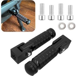 Motorcycle Foot Pegs Kit,M8 Electric Bike Pegs with Anti-slip Texture & 90 Foldable Design,Aluminum Alloy Motorcycles Accessories Foot Peg for Ebike Motorcycle Bike