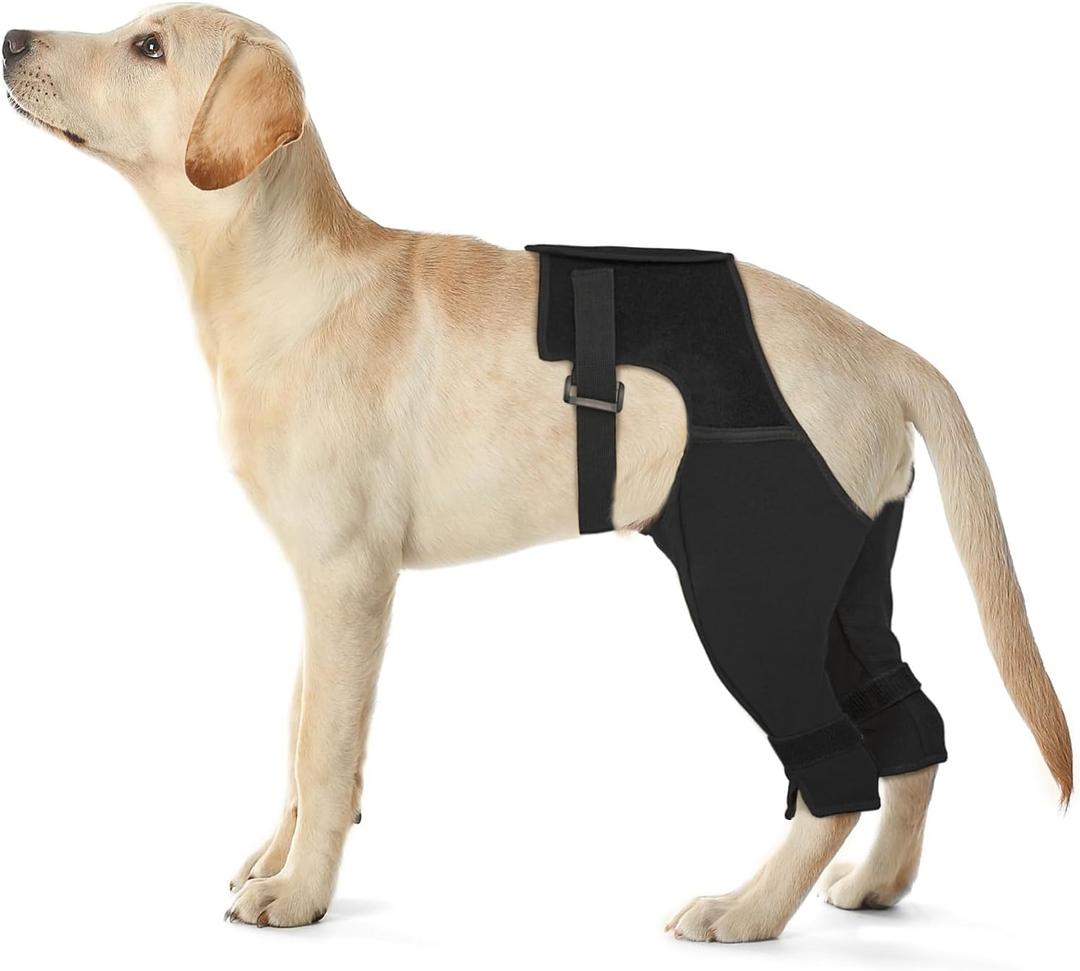Dog Rear Leg Sleeve to Stop Licking, Breathable Anti-Slip Recovery Sleeve Pants for Wound Protection After ACL/TPLO Surgery, Hot Spots, Lick Granulomas Cone Alternative for Leg Healing,L