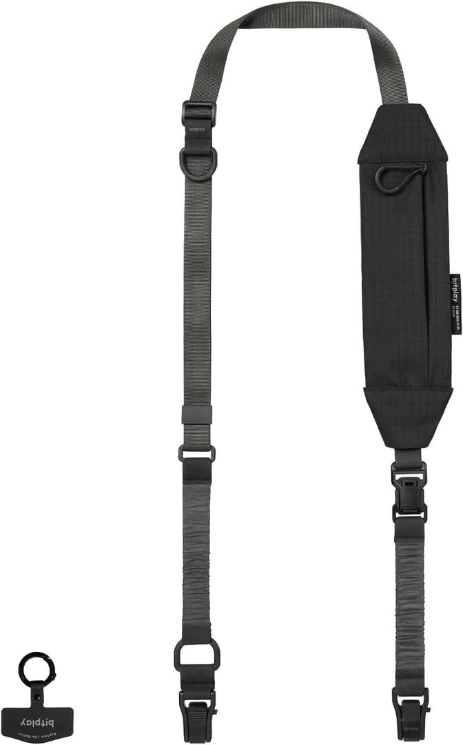 bitplay Sling-bag Strap, Clip and Go Strap for Phone, Camera Strap, Lanyard with Detachable Pouch, Black