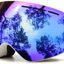JULI Ski Goggles,Winter Snow Sports Snowboard Goggles with Anti-Fog Lens BNC (White/Blue)