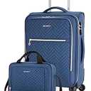 BAGSMART Carry On Luggage 20 Inch,Softside Expandable Suitcase with Spinner Wheels, Luggage 22x14x9 Airline Approved Rolling Lightweight Suitcases for Women Men, Compact Carry-On (Black)