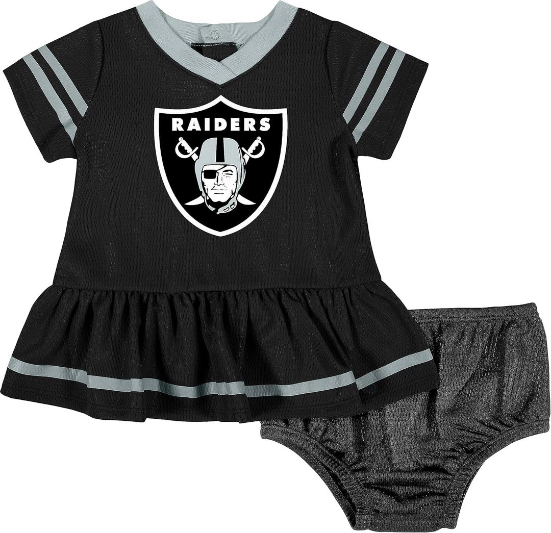 Gerber Girls' NFL Team Jersey Dress and Diaper Cover (18 Months)(Las Vegas Raiders)