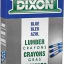 Dixon Industrial Lumber Crayons, Blue, 12 Count
